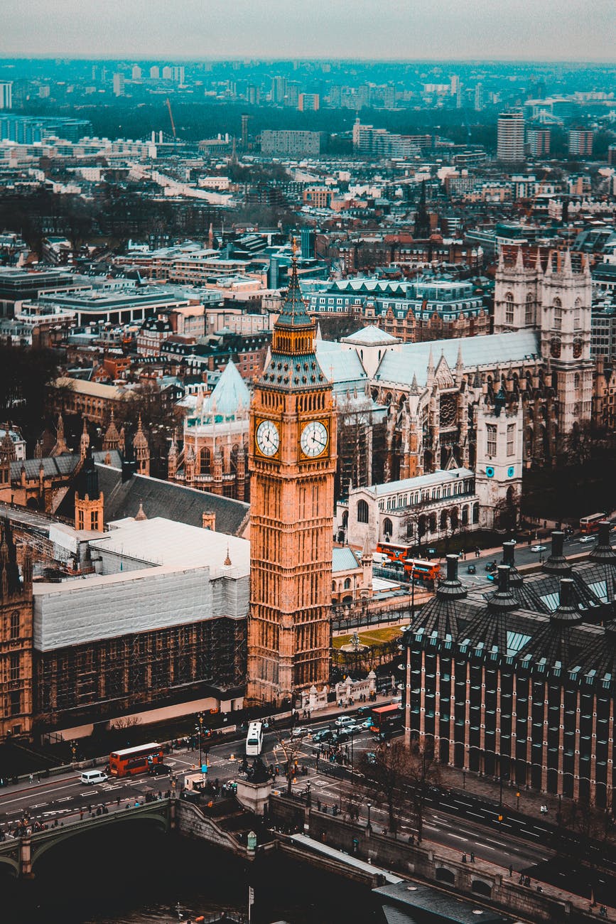 aerial photography of elizabeth tower london