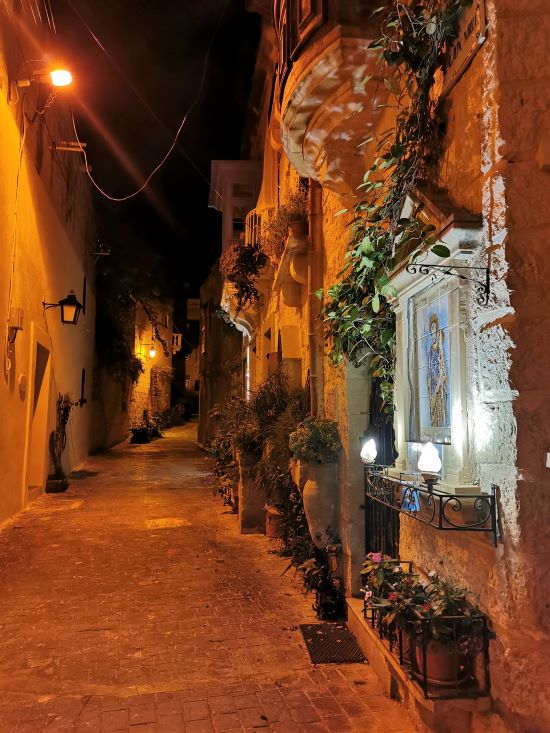 la citta di mdina a malta di notte