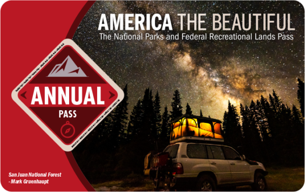 american the beautiful annual pass. tessera parchi annuale per l'ingresso nei parchi nazionali degli stati uniti