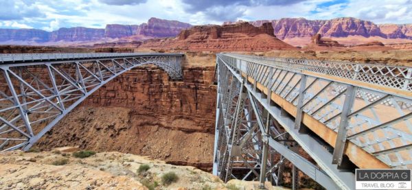 Historic Navajo Bridge al Marble Canyon di Page. itinerario on the road parchi usa tra arizona a utah
