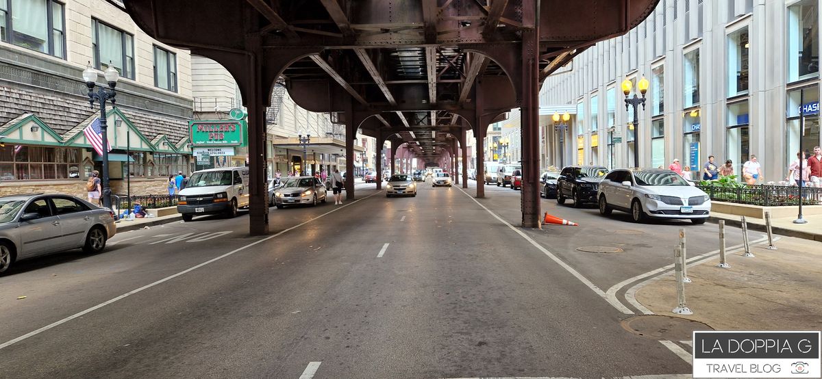 sotto la metro di chicago nel loop