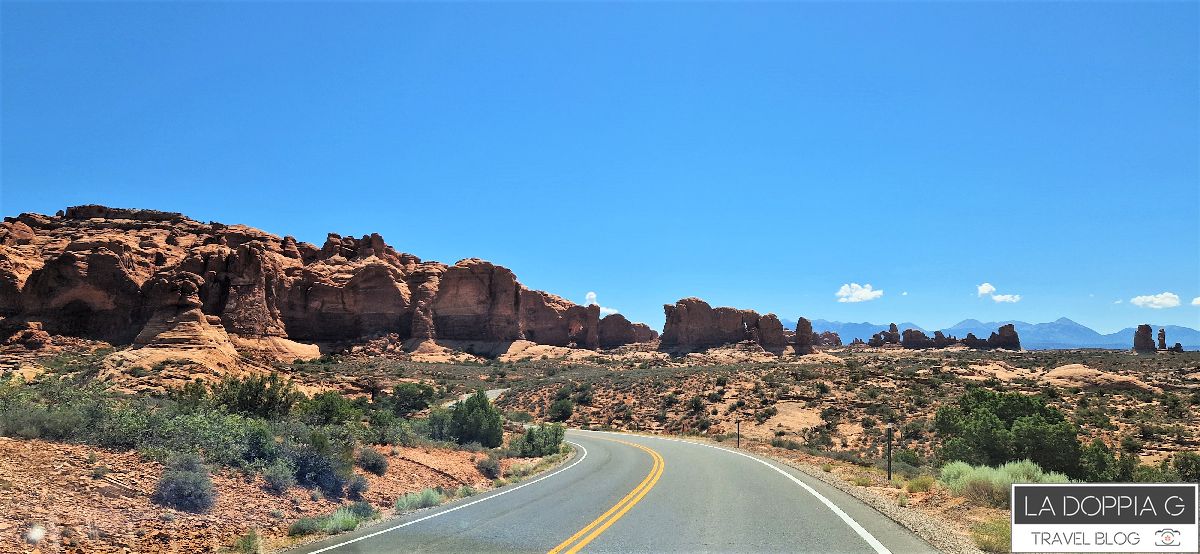 Garden of Eden dalla Window Road nel Arches National Park in Utah, USA